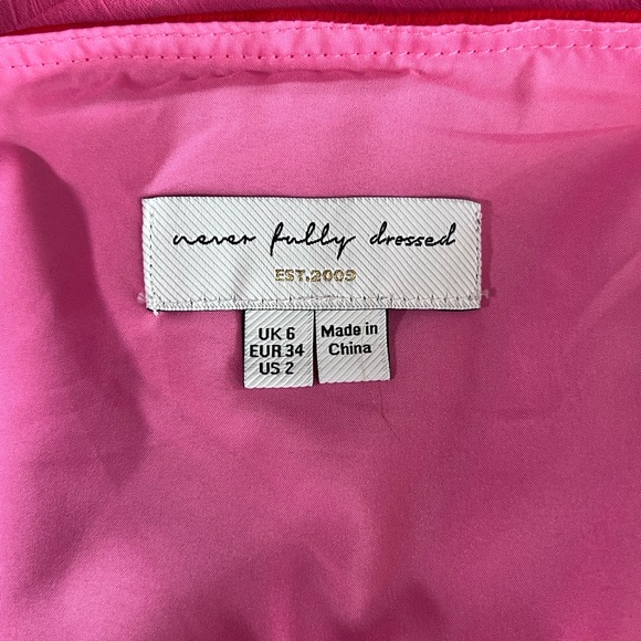 Never Fully Dressed layered ruffled mini dress in tiered red and pink. Size 2. - Picture 5 of 7